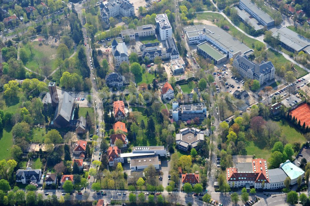 Berlin-Dahlem from above - Gelände des Fritz-Haber-Institut der Max-Planck-Gesellschaft in Berlin - Dahlem am Faradayweg 4 - 6 in 14195 Berlin. Area of the Fritz-Haber-Institut der Max-Planck-Gesellschaft in Berlin - Dahlem.