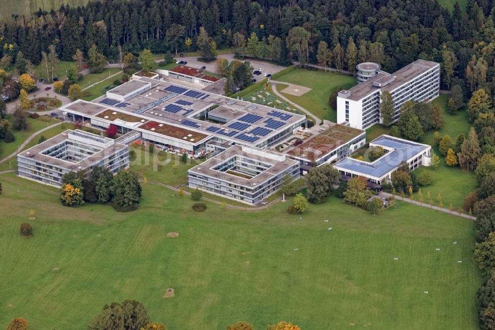 Bernried am Starnberger See from above - Hospital grounds of the rehabilitation center in Bernried am Starnberger See in the state Bavaria, Germany