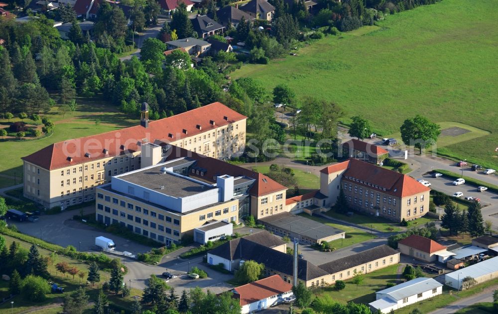 Aerial image Wriezen - Terrain with buildings of the hospital Maerkisch-oderland in Wriezen in Brandenburg