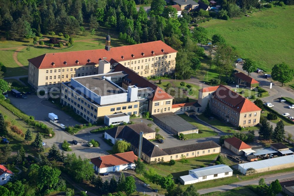 Wriezen from the bird's eye view: Terrain with buildings of the hospital Maerkisch-oderland in Wriezen in Brandenburg