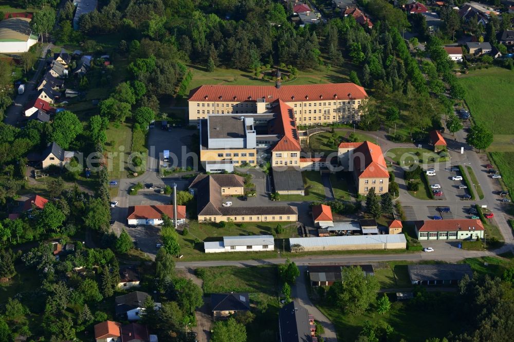 Wriezen from the bird's eye view: Terrain with buildings of the hospital Maerkisch-oderland in Wriezen in Brandenburg