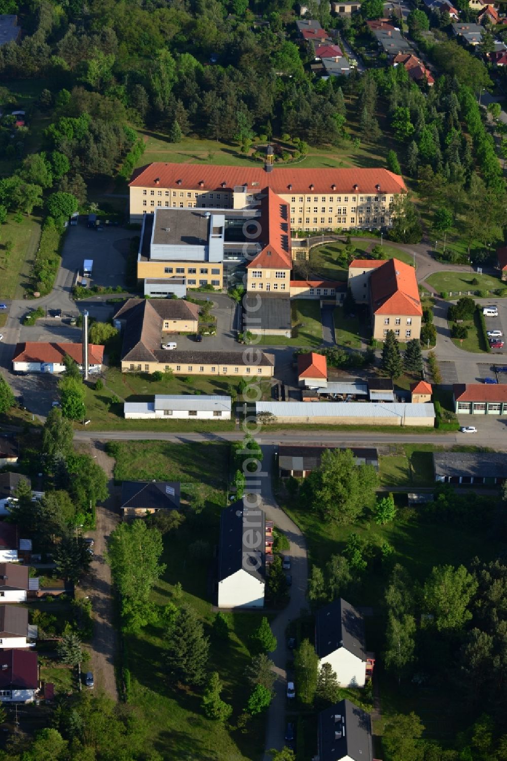 Aerial image Wriezen - Terrain with buildings of the hospital Maerkisch-oderland in Wriezen in Brandenburg