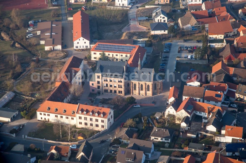 Aerial image Groß-Zimmern - Ground, administration and basis of the charitable organization St. Josephshaus Kinder- and Jugendhilfezentrum gemeinnuetzige GmbH in the district Klein-Zimmern in Gross-Zimmern in the state Hesse, Germany