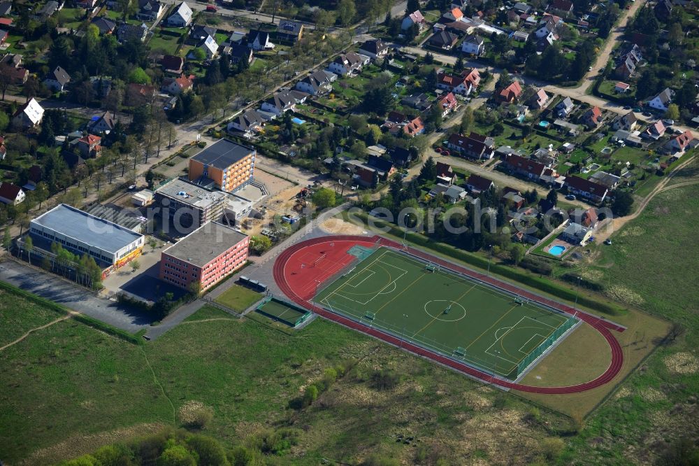 Falkensee from above - Site of the Comprehensive School Immanuel Kant in Falkensee in Brandenburg