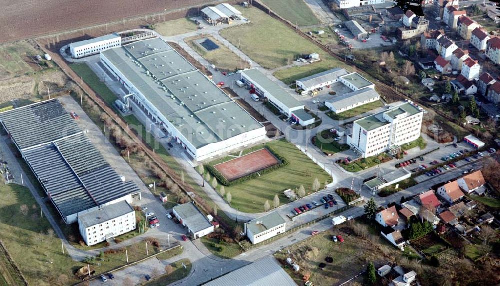 Aerial image Gotha - Gelände der Gothaplast Verbandpflasterfabrik GmbH, Am Nützleber Feld 2 in 99867 Gotha, Tel.: 03621-30650.