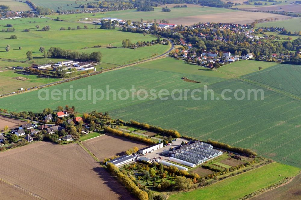 Aerial image Kemnitz - View of the market garden in Kemnitz in the state Mecklenburg-Vorpommern. It is located in the district Kemnitz-Meierei