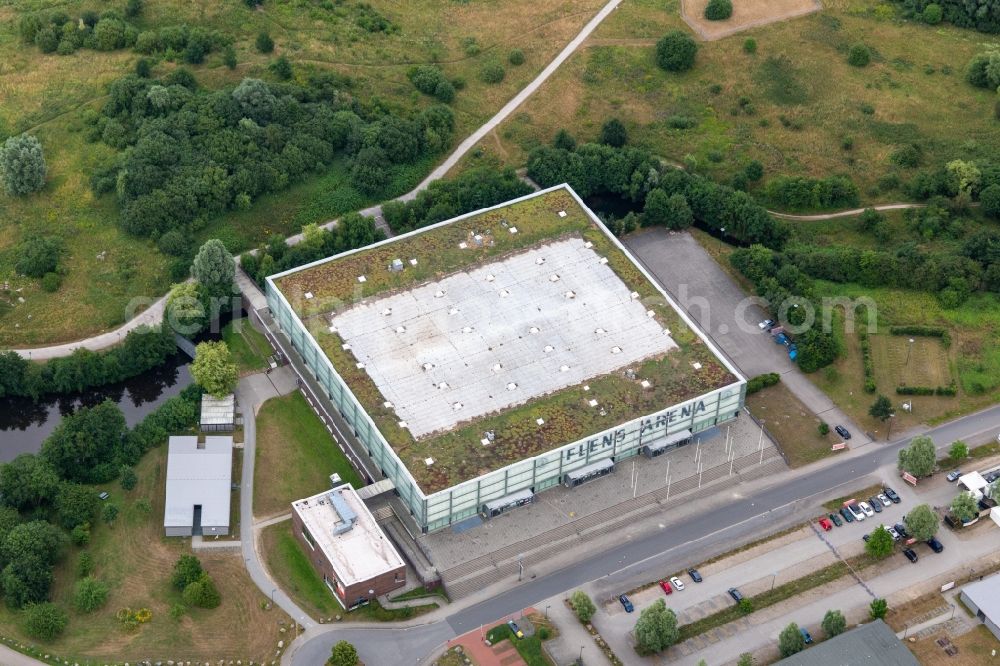 Aerial photograph Flensburg - Event and music-concert grounds of the Flens-Arena in Flensburg in the state Schleswig-Holstein, Germany