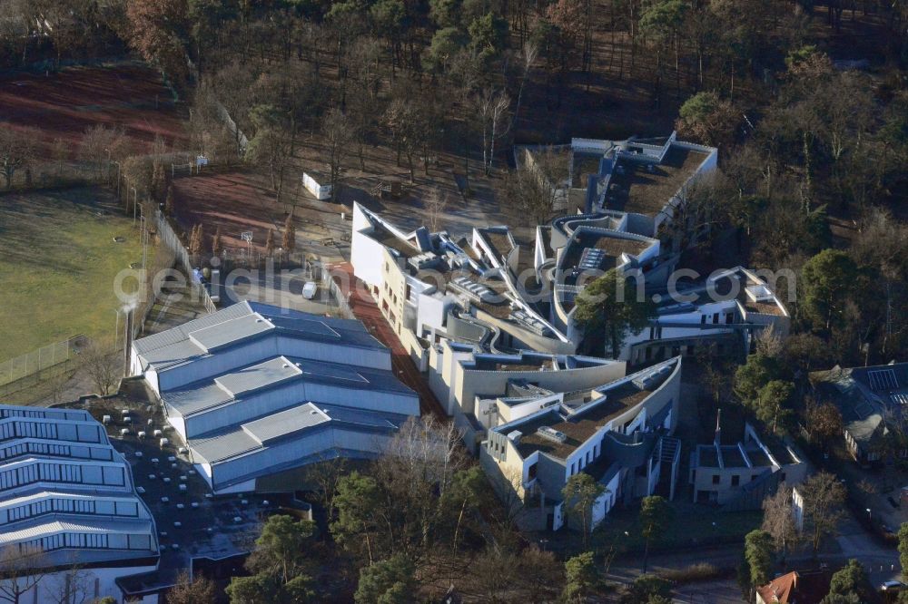 Aerial photograph Berlin - Site of Heinz Galinski School at Waldschulallee in Berlin - Charlottenburg. The Jewish school is a fully accredited Wolfgang Gerbere elementary school of the Jewish Community of Berlin