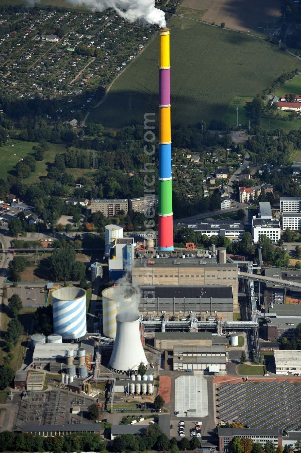 Aerial photograph Chemnitz - Area of the power station Chemnitz at Dammweg in Chemnitz in Saxony