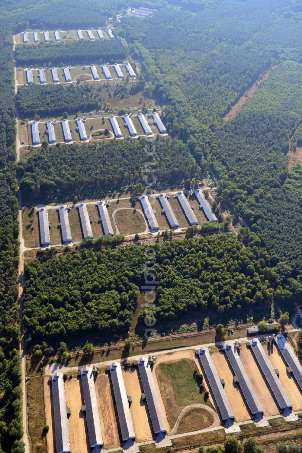 Aerial image Möckern - Chicken farm of WIESENHOF Gefluegelkontor GmbH in Moeckern in Saxony - Anhalt