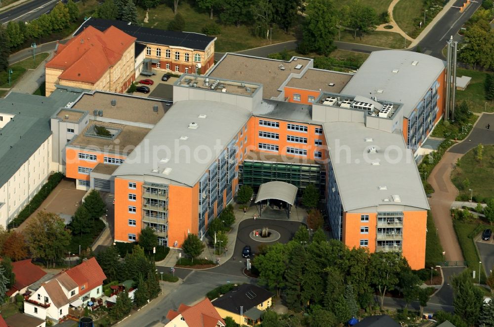 Aerial image Mühlhausen - Area of the hospital Hufeland Klinikum GmbH in Muehlhausen in Thuringia