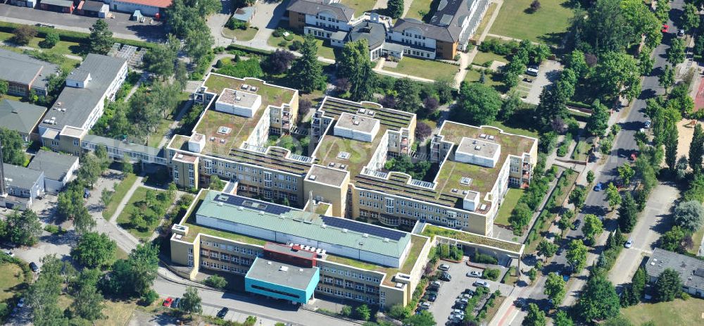 Aerial image Berlin Lankwitz - View of the grounds and the buildings of St. Mary's Hospital in Berlin Lankwitz. The clinic operates since 1993 under the auspices of the Foundation's Mary Immaculate