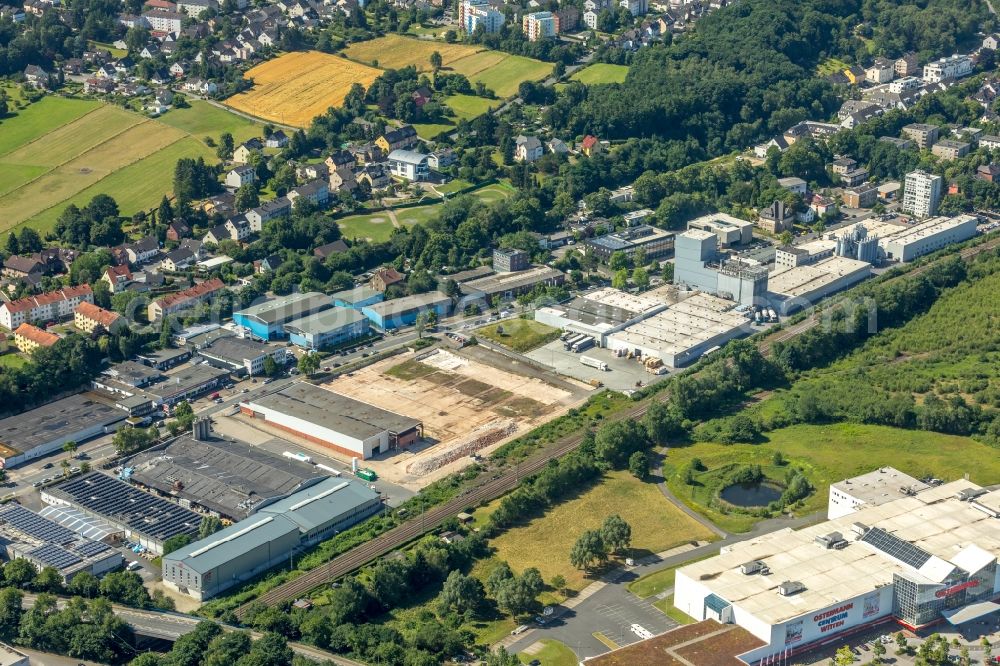 Aerial image Witten - Industry- ruins Meimatec GmbH on Friedrich-Ebert-Strasse in the district Ruedinghausen in Witten in the state North Rhine-Westphalia