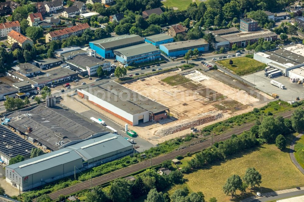 Aerial photograph Witten - Industry- ruins Meimatec GmbH on Friedrich-Ebert-Strasse in the district Ruedinghausen in Witten in the state North Rhine-Westphalia