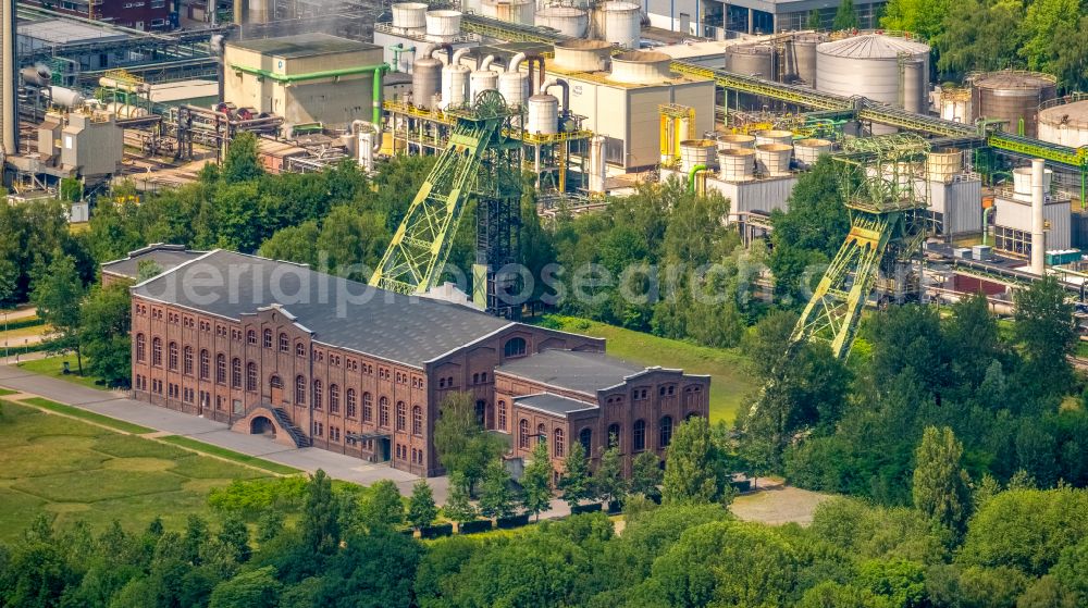 Gladbeck from the bird's eye view: Area of the industrial monument Zeche Zweckel , an inoprative coalmine situated in Gladbeck in Nordrhein-Westfalen