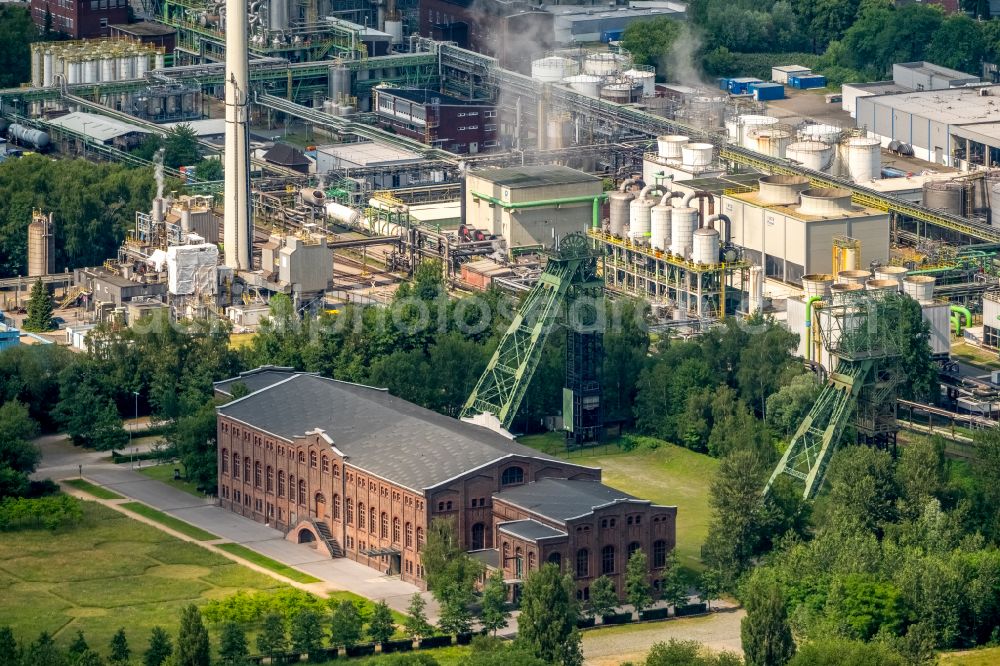 Gladbeck from the bird's eye view: Area of the industrial monument Zeche Zweckel , an inoprative coalmine situated in Gladbeck in Nordrhein-Westfalen