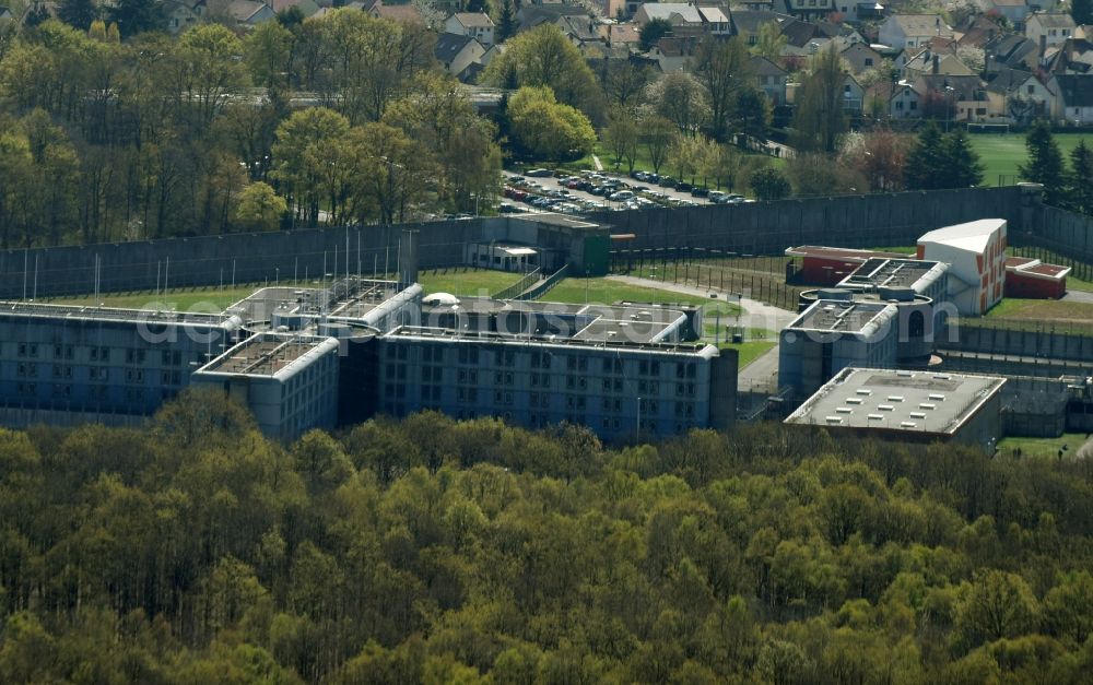 Bois-d'Arcy from the bird's eye view: Prison grounds and high security fence Prison in Bois-d'Arcy in Ile-de-France, France