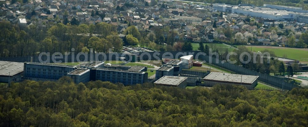 Aerial photograph Bois-d'Arcy - Prison grounds and high security fence Prison in Bois-d'Arcy in Ile-de-France, France