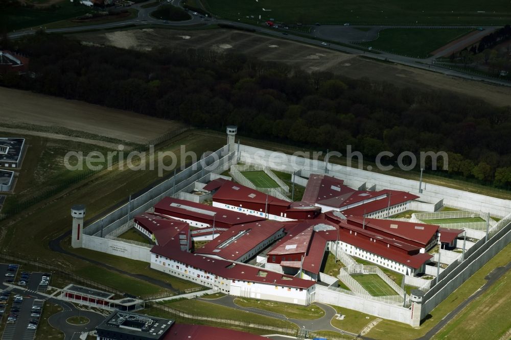 Aerial image Lens Vendin-le-Vieil - Prison grounds and high security fence Prison in Lens Vendin-le-Vieil in Nord-Pas-de-Calais Picardy, France