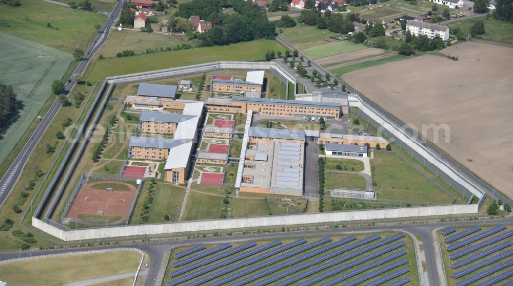 Luckau from the bird's eye view: Prison grounds and high security fence Prison Luckau-Duben on Lehmkietenweg in the district Duben in Luckau in the state Brandenburg