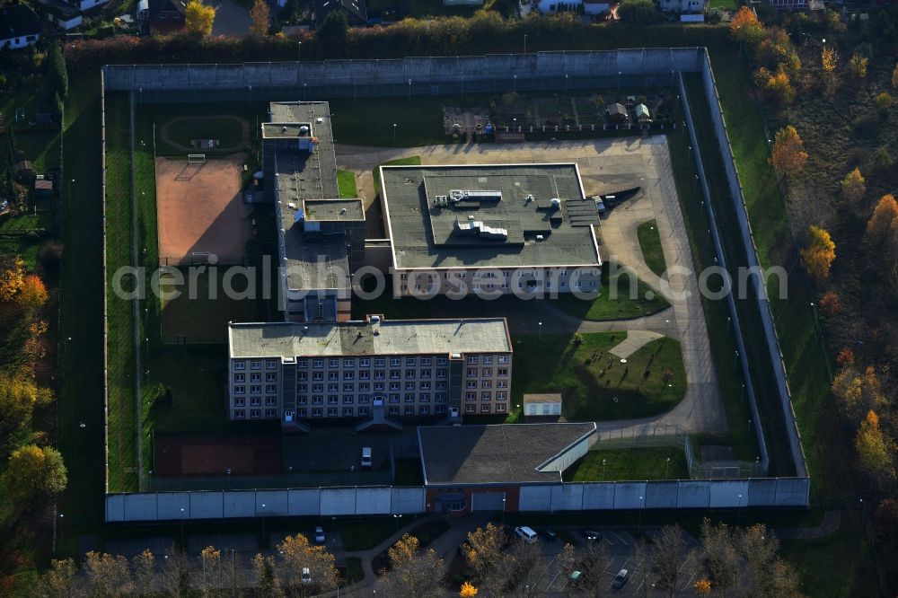 Neubrandenburg from the bird's eye view: Grounds of the prison JVA Neubrandenburg in Mecklenburg - Western Pomerania