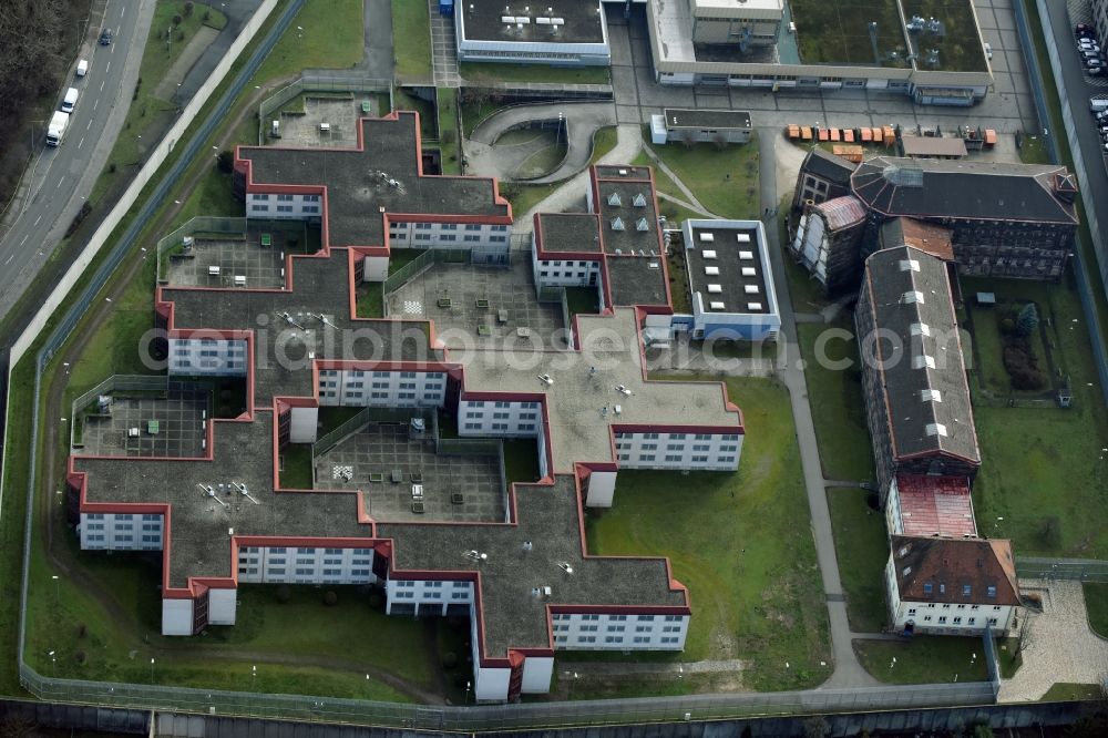 Aerial photograph Nürnberg - Prison grounds and high security fence Prison in Nuremberg in the state Bavaria