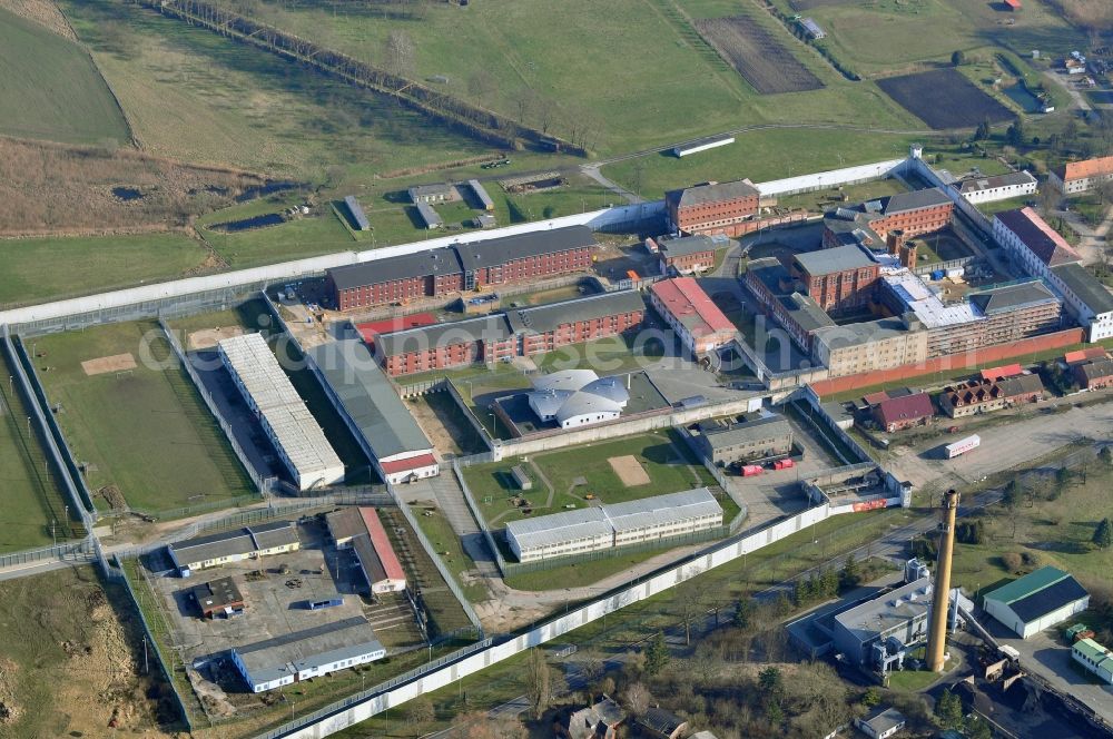 Aerial image Bützow - Grounds of the prison correctional facility Biitzow in Mecklenburg - Western Pomerania