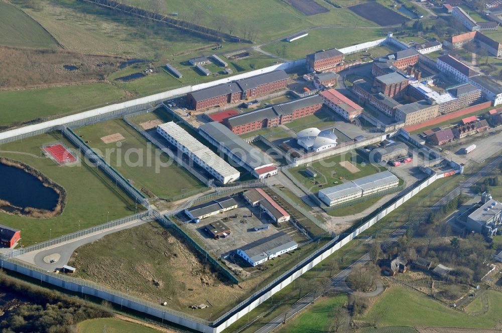 Aerial photograph Bützow - Grounds of the prison correctional facility Biitzow in Mecklenburg - Western Pomerania