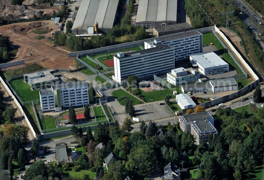 Aerial photograph Chemnitz - Grounds of the prison correctional Chemnitz, part of the Institute Reichenhain in Chemnitz in Saxony