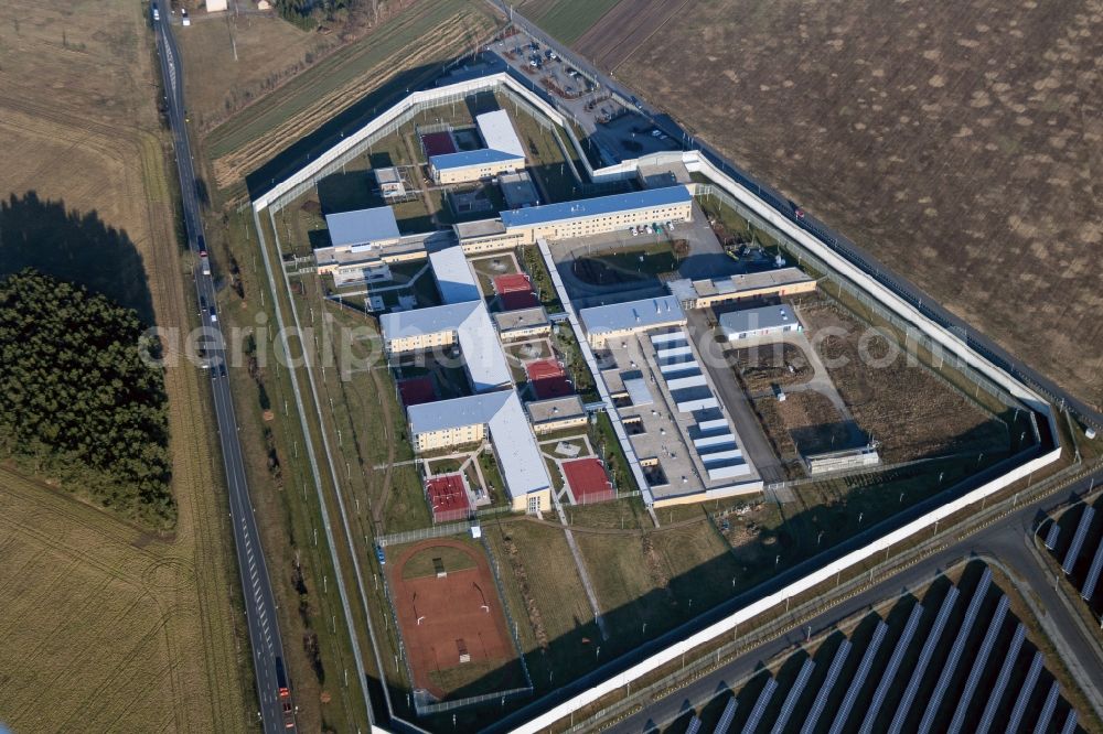 Luckau from the bird's eye view: Grounds of the prison correctional facility Luckau-Duben Luckau in Brandenburg