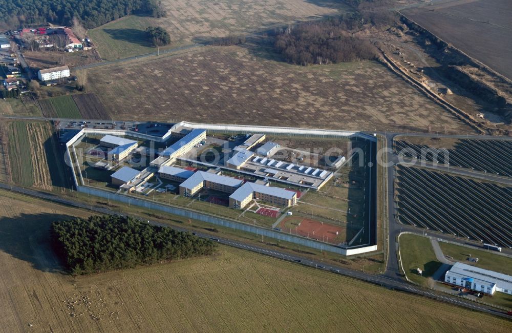 Aerial image Luckau - Grounds of the prison correctional facility Luckau-Duben Luckau in Brandenburg