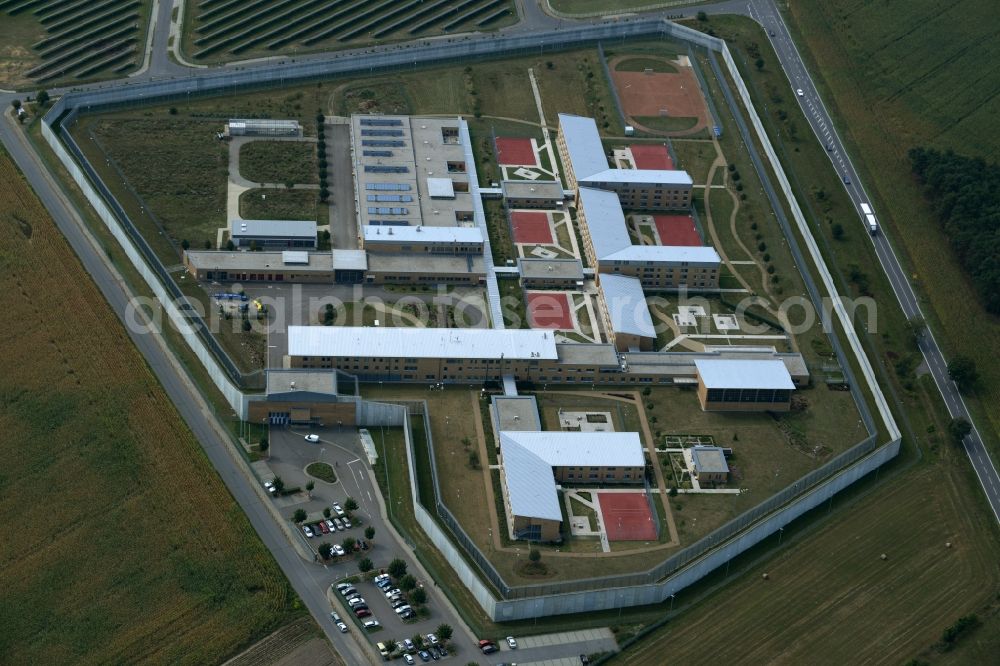 Luckau from above - Grounds of the prison correctional facility Luckau-Duben Luckau in Brandenburg