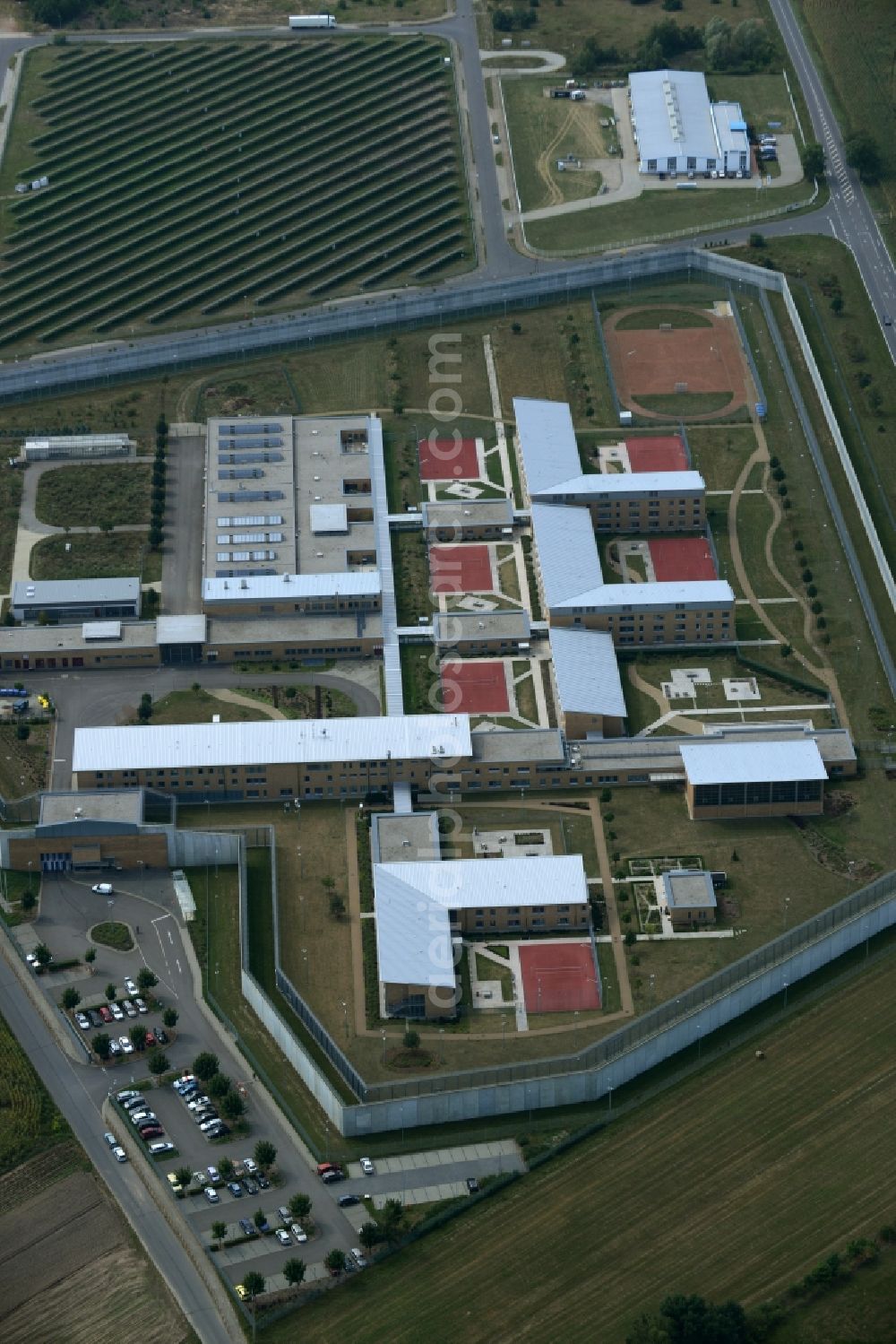 Luckau from the bird's eye view: Grounds of the prison correctional facility Luckau-Duben Luckau in Brandenburg