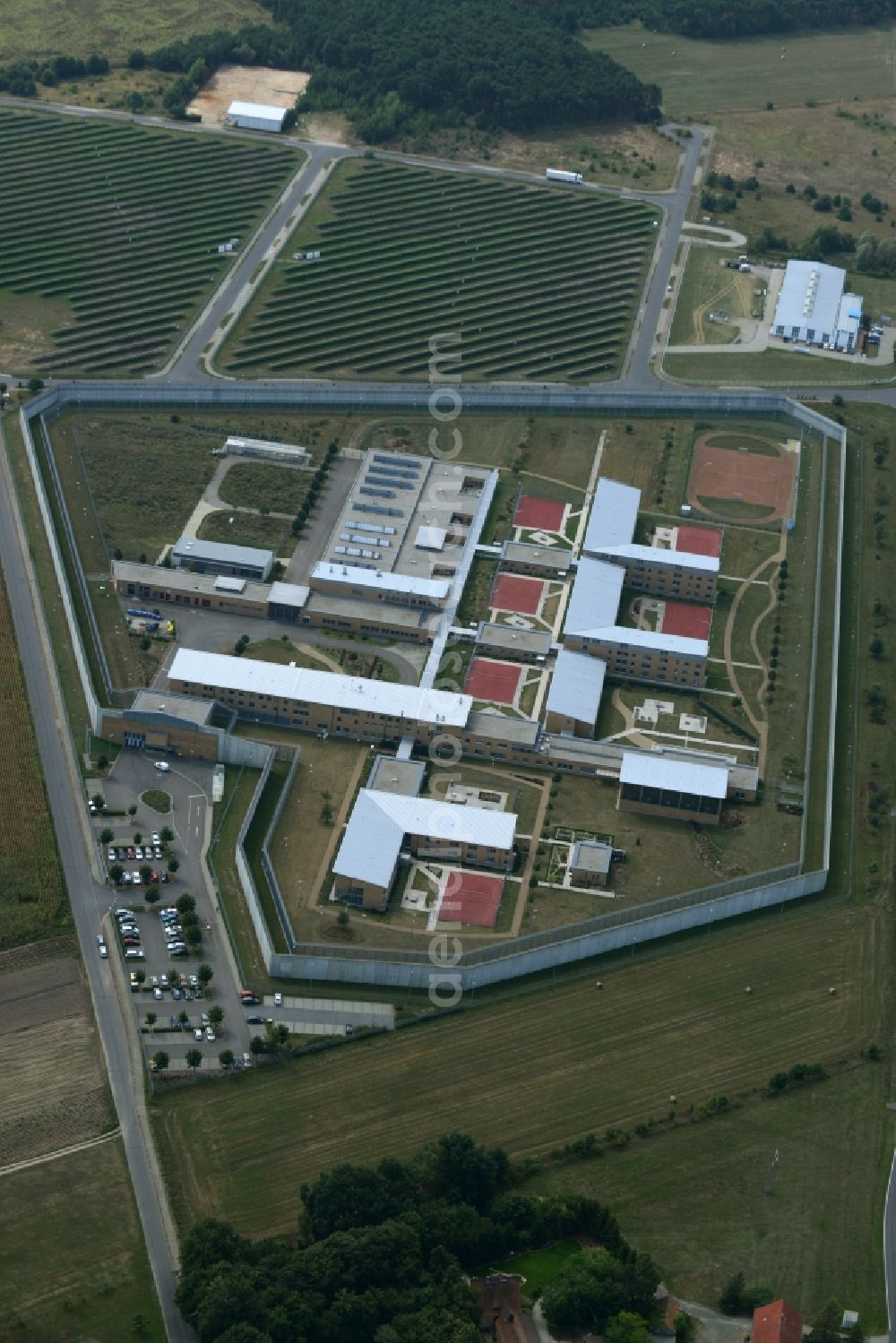 Aerial photograph Luckau - Grounds of the prison correctional facility Luckau-Duben Luckau in Brandenburg