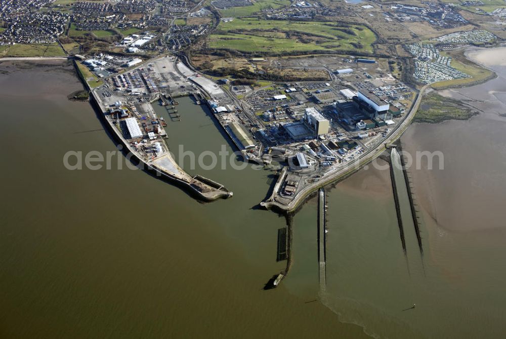 Aerial image Heysham - Blick auf das Gelände des Kernkraftwerkes Heysham. View of the heysham nuclear power station.