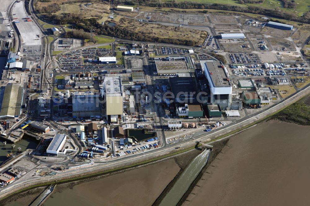 Heysham from above - Blick auf das Gelände des Kernkraftwerkes Heysham. View of the heysham nuclear power station.