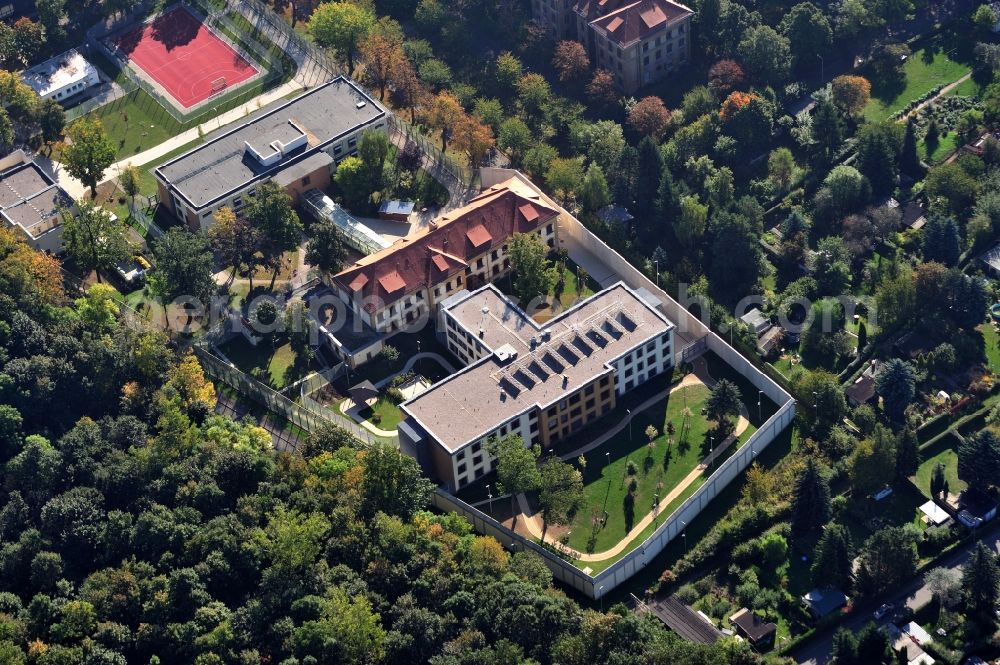 Leipzig Dösen from above - Site of the Department of Forensic Psychiatry of the Municipal Hospital St Georg Leipzig in the southeast of the city of Leipzig - Doesen in Saxony