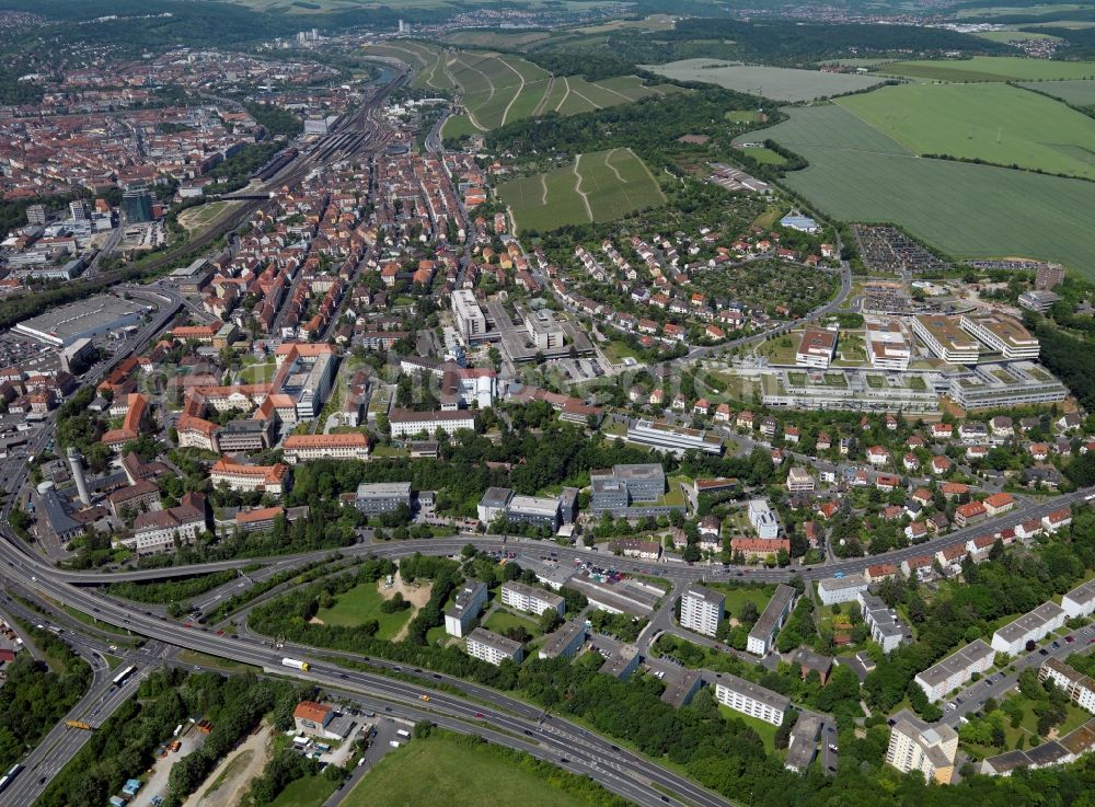 Würzburg from the bird's eye view: The University Medical Center of Würzburg in Würzburg in Bavaria