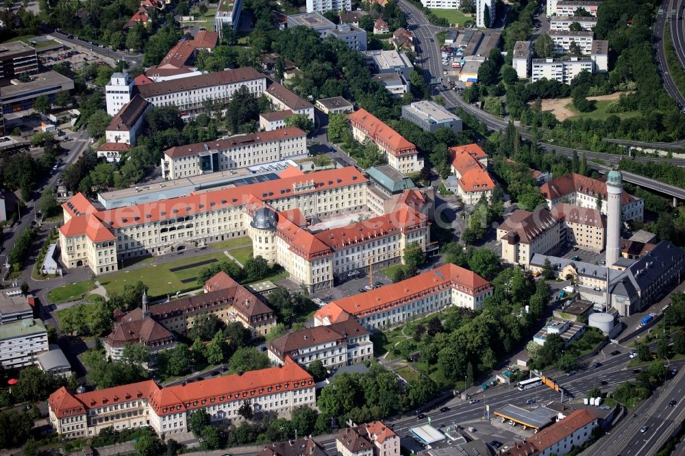 Würzburg from above - The University Medical Center of Würzburg in Würzburg in Bavaria