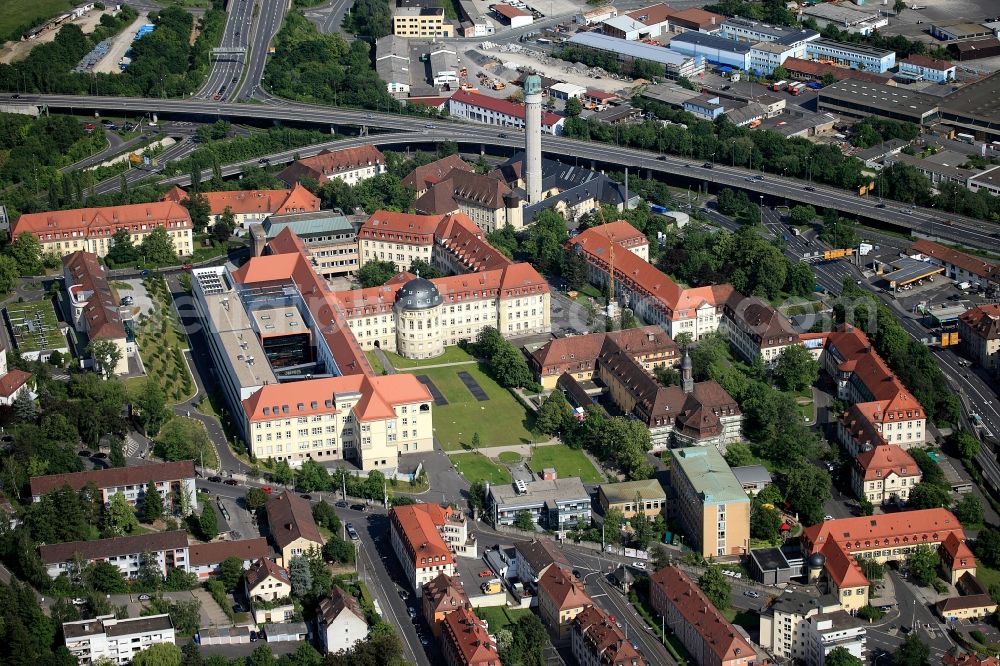 Aerial image Würzburg - The University Medical Center of Würzburg in Würzburg in Bavaria