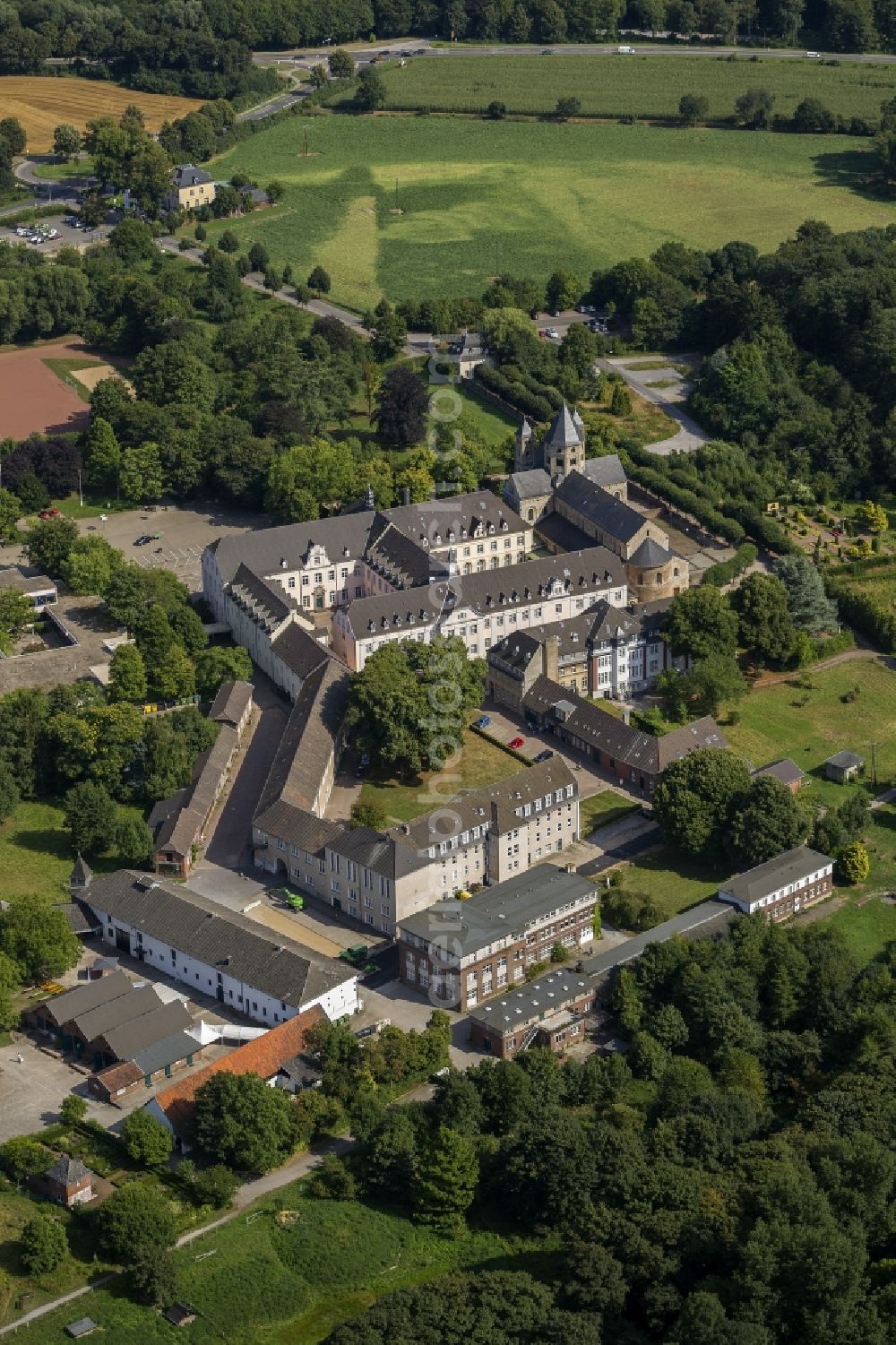 Aerial image Dormagen - Grounds of the monastery Knechtsteden in Dormagen, in North Rhine-Westphalia