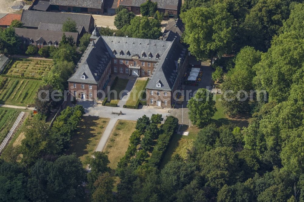 Grevenbroich Langwaden from above - Grounds of the monastery Langwaden in Grevenbroich in North Rhine-Westphalia