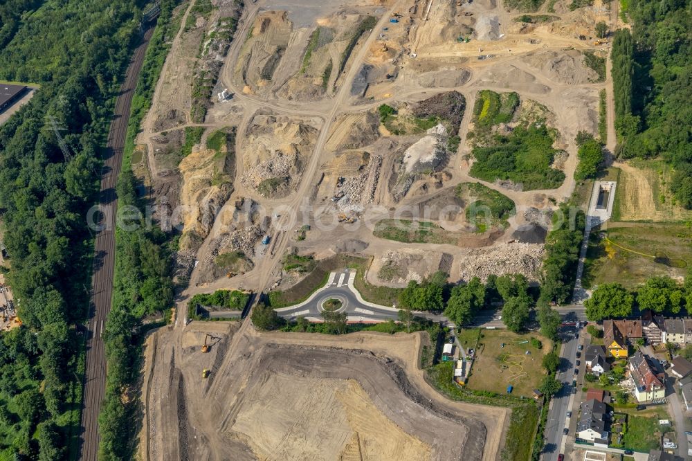 Aerial photograph Gelsenkirchen - Grounds of the future industrial park Schalker Verein East of the logistics center of Wheels Logistics in Gelsenkirchen in the state of North Rhine-Westphalia. The center is part of the newly developed commercial area East on Schalker Verein