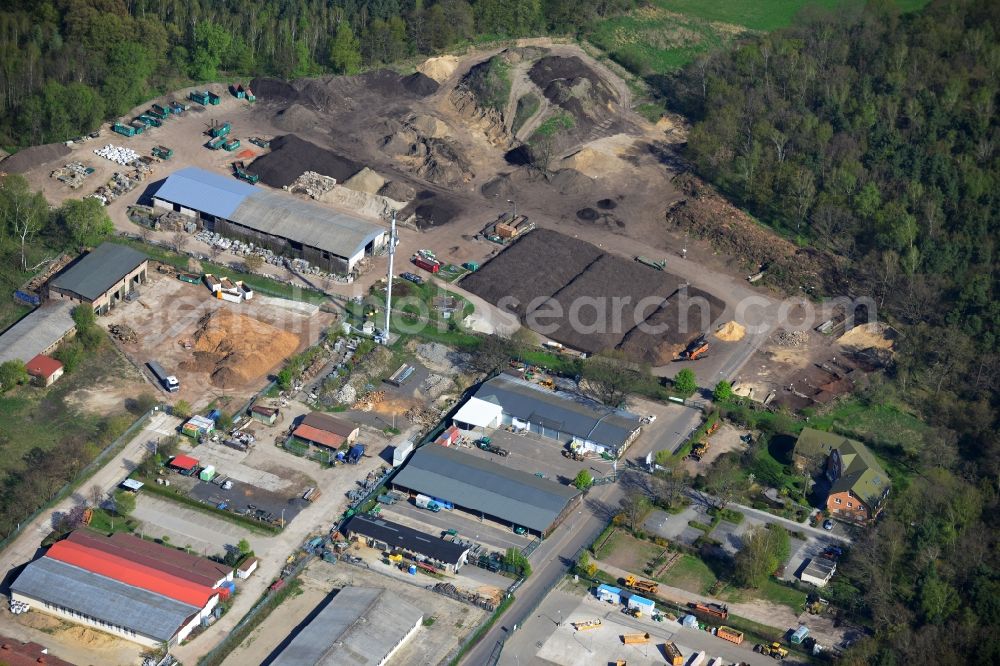 Aerial image Falkensee - Site for the composting of bio-compost and Reinhold Fehmer GmbH in Falkensee in Brandenburg