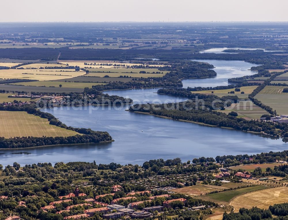 Neuruppin from above - Area of the hospital of Ruppiner medical centres in Neuruppin in the federal state Brandenburg