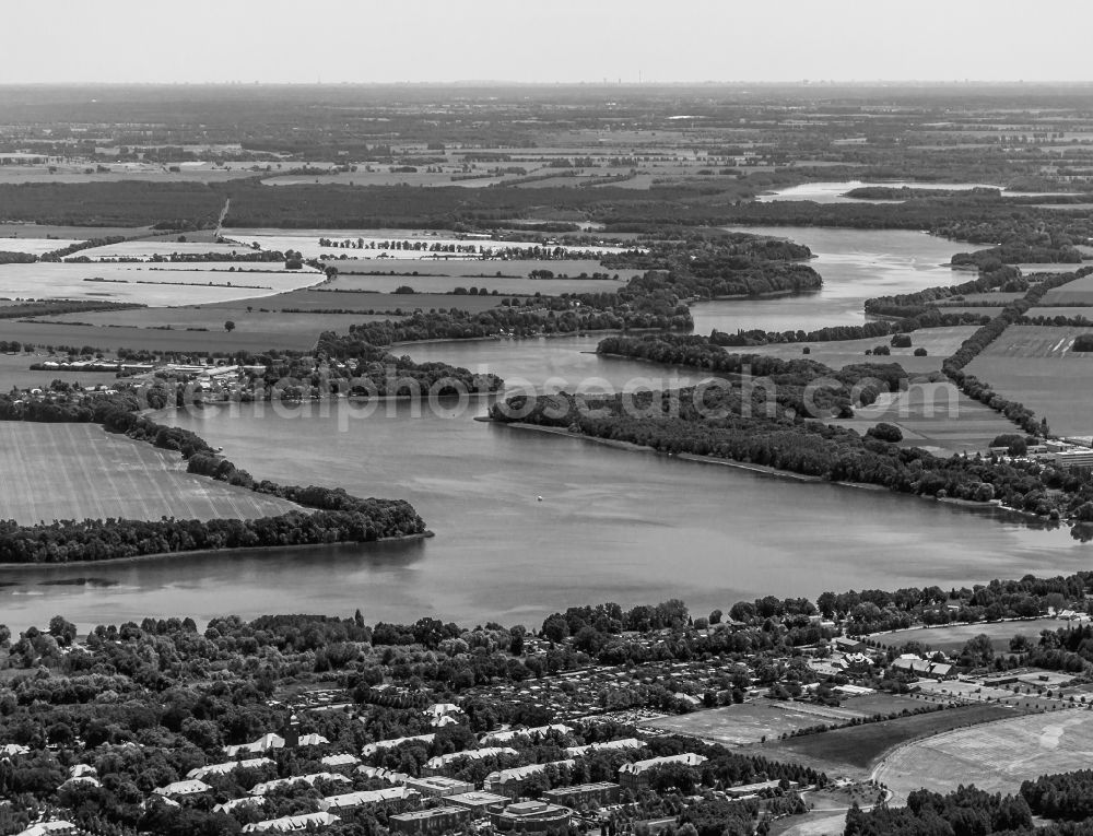 Neuruppin from the bird's eye view: Area of the hospital of Ruppiner medical centres in Neuruppin in the federal state Brandenburg