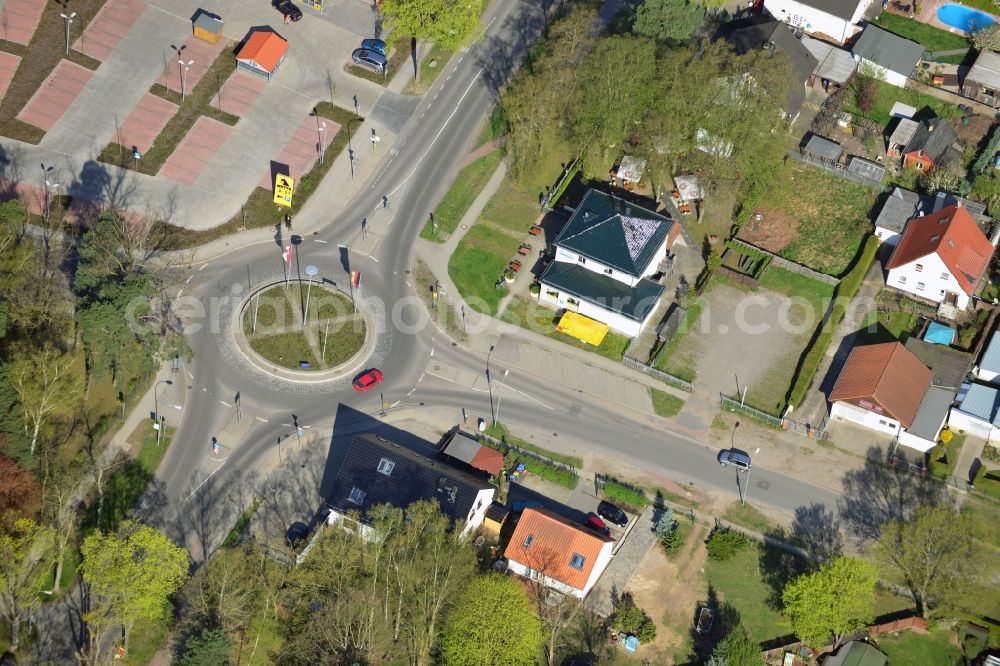 Aerial image Falkensee - Site of the roundabout - ring on Havelländer street in Falkensee in Brandenburg