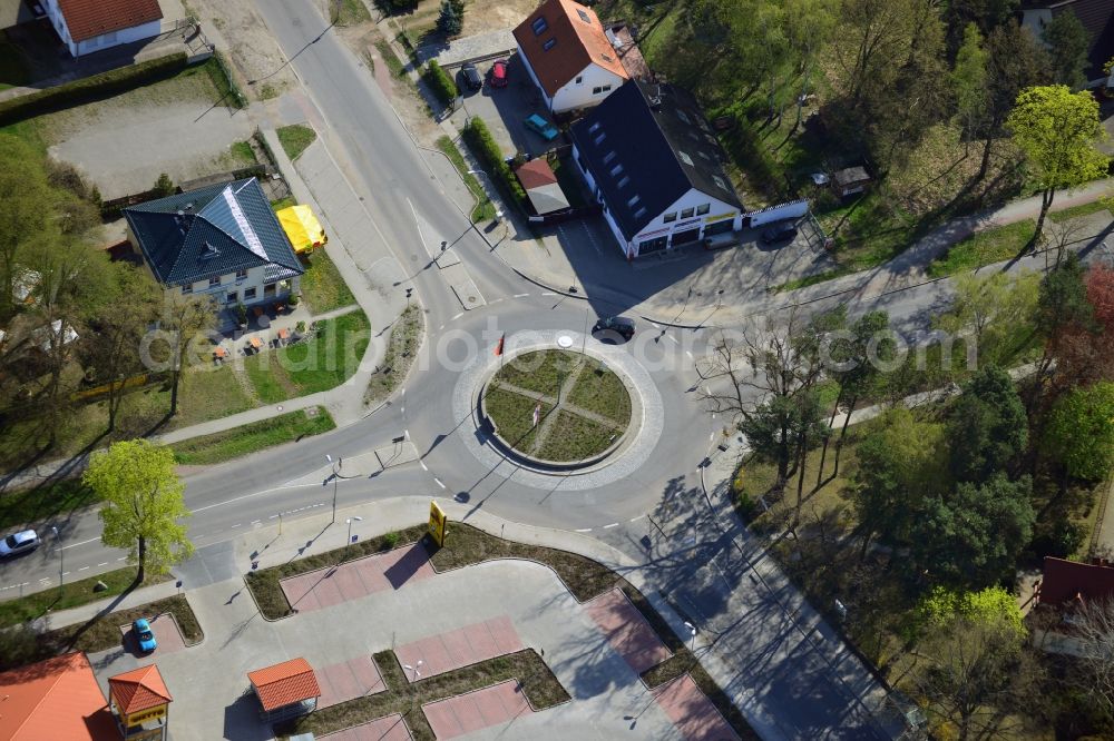 Aerial image Falkensee - Site of the roundabout - ring on Havelländer street in Falkensee in Brandenburg