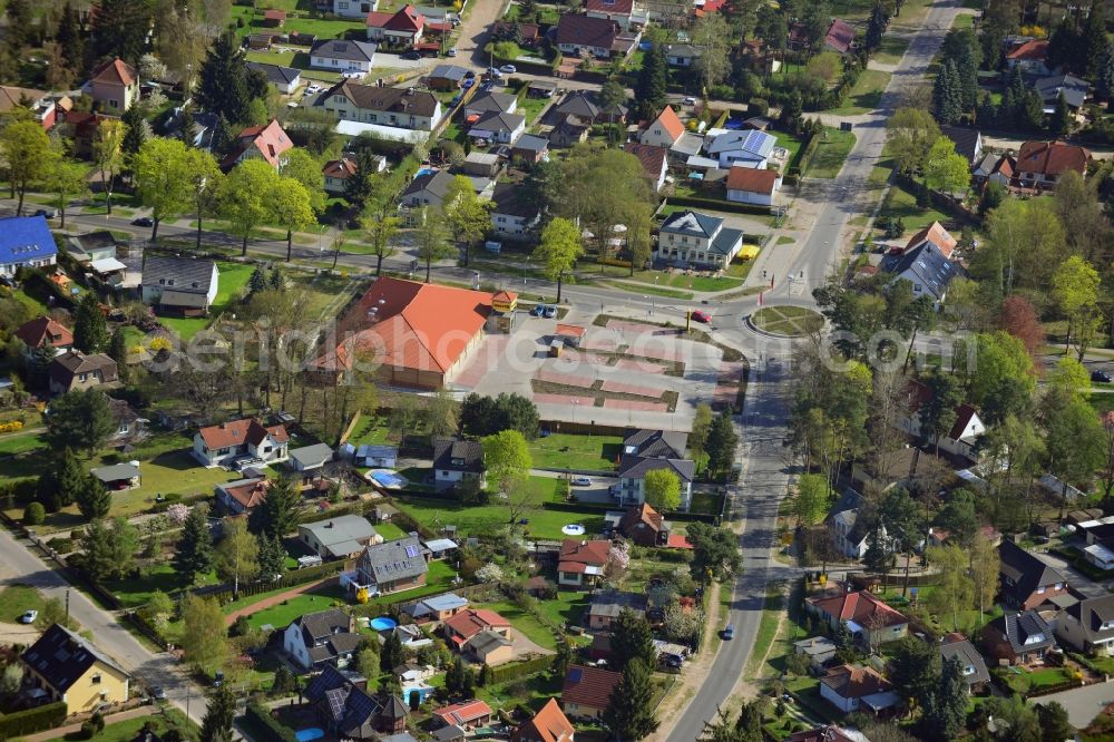 Falkensee from above - Site of the roundabout - ring on Havelländer street in Falkensee in Brandenburg