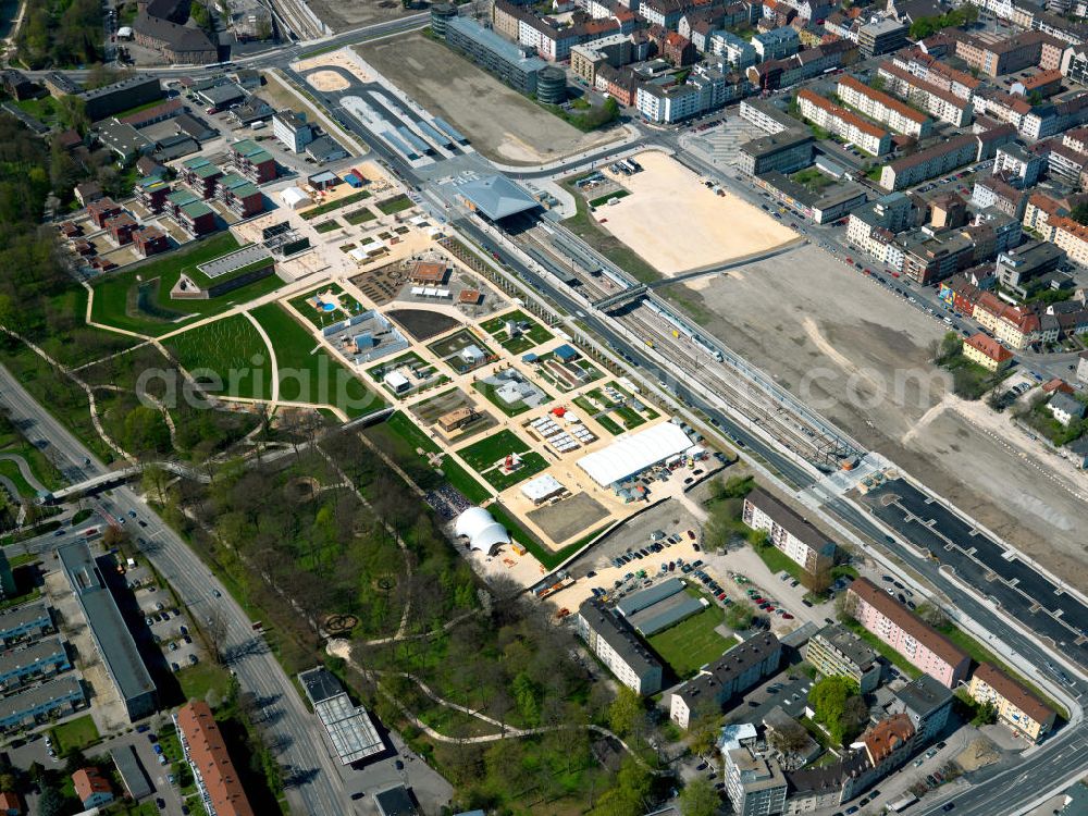 Aerial photograph Neu-Ulm - Gelände der LaGa Landesgartenschau Neu-Ulm in Bayern. Grounds of the state garden show Neu-Ulm in Bavaria.